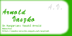 arnold vaszko business card