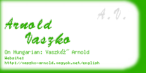 arnold vaszko business card